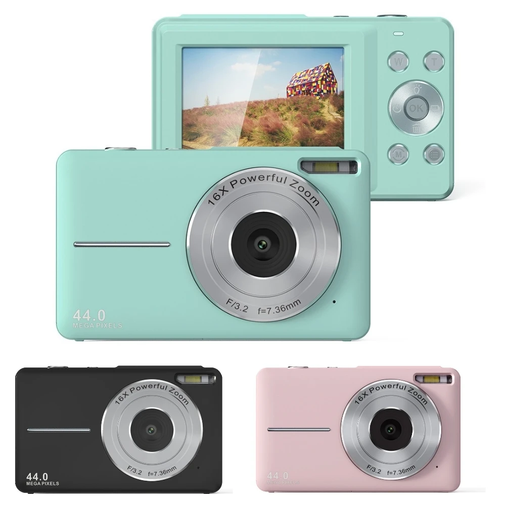 

44MP 1080P Cartoon Camera 2.4inch IPS HD Cartoon Photo Camera Mini Lightweight with 16x Zoom for Beginner Photography