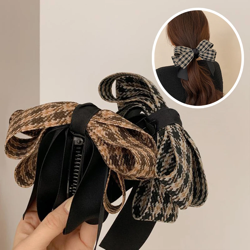 

Sweet 1Pcs /Set Korea Ribbon Bow Banana Clip Vertical Card Ponytail Clip Vertical Clip Spring Hair Accessories 2022 Wholesale