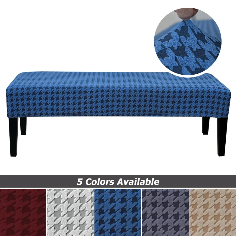 

Жаккардовый длинный Чехол для скамьи, эластичный тянущийся полноразмерный прямоугольный длинный Чехол для стула для дома, гостиной, спальн...