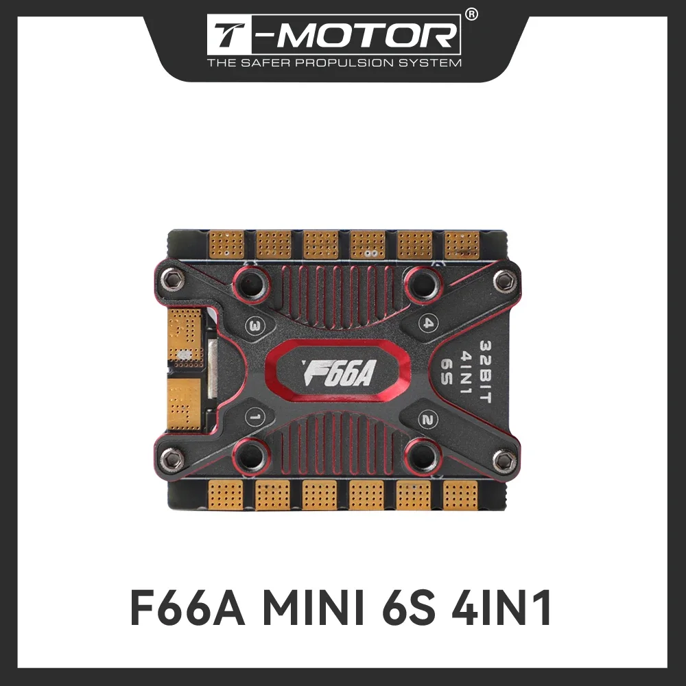 Фото T-MOTOR F66A Mini 66A 3-6S 4-в-1 ESC BLHeli32 контроллер без сквозных отверстий для FPV дронов №1