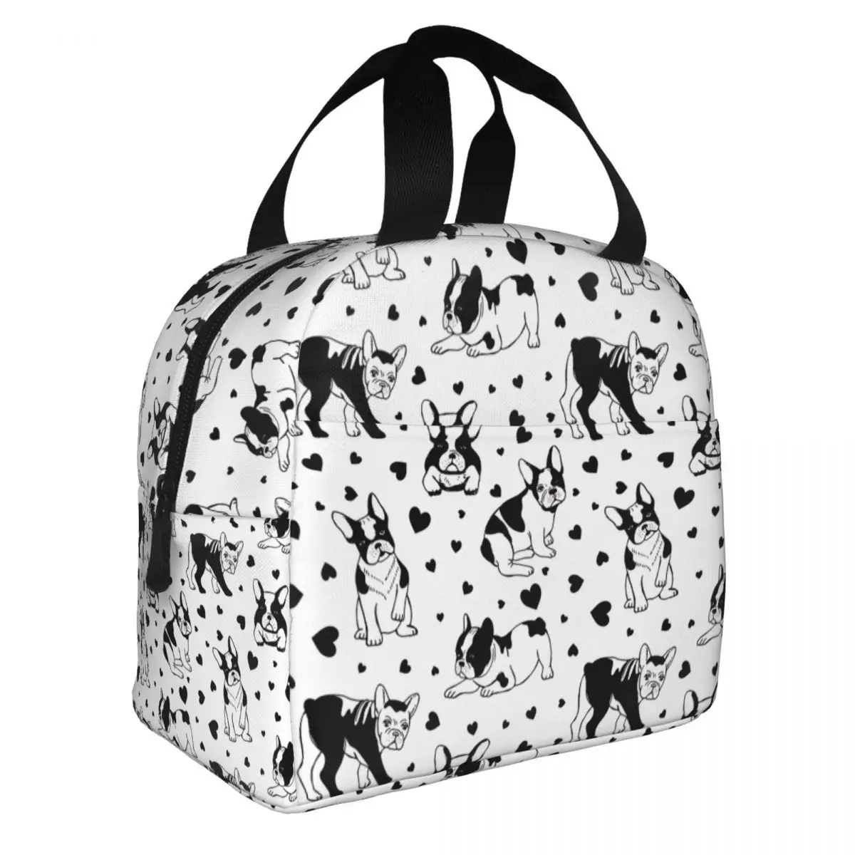 

French Bulldog Frenchies Dog Lunch Bag Men Women Warm Cooler Insulated Lunch Tote for Adult Office Work School Food Bento Box