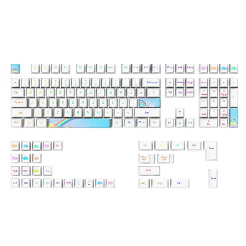 

Колпачки для механической клавиатуры PBT Cherry Switch, 130 клавиш, 61/64/68/87/96/104/108