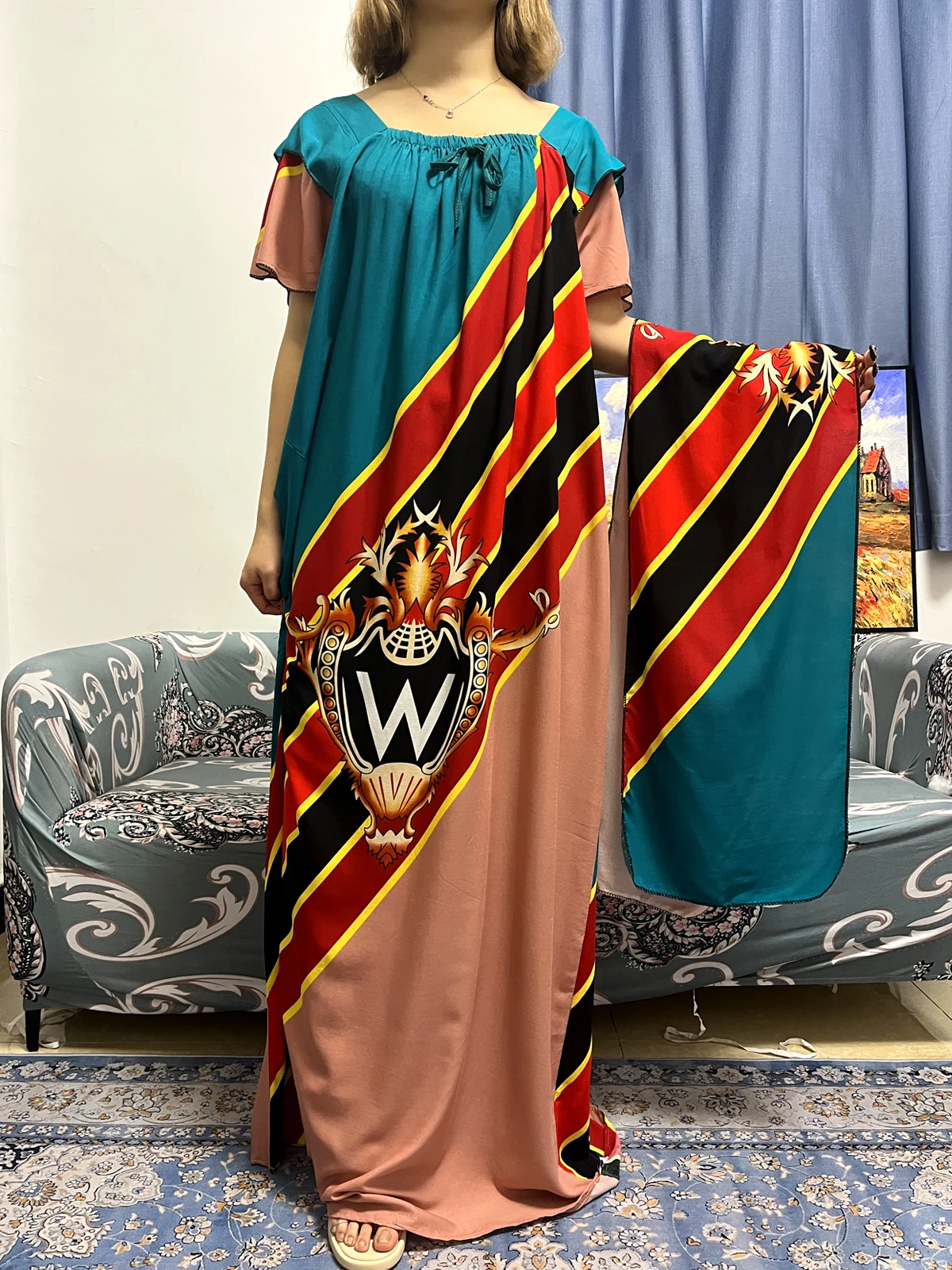 

Muslim Abayas For Women Dubai 2023 Turkey Islam Djellaba Printed Floral Maxi Robe Femme Robe African Arabic O-neck Loose Dress