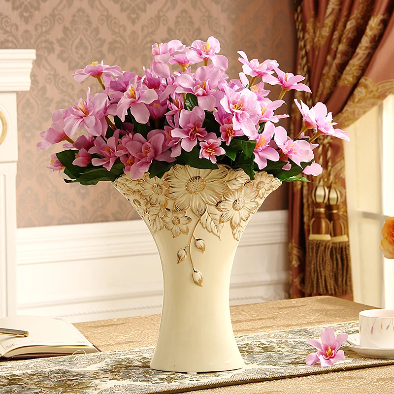 Luxury Chinese Classic Antique Ceramic Enamel Flower Vases Green Vase Craft Home Decoration 5