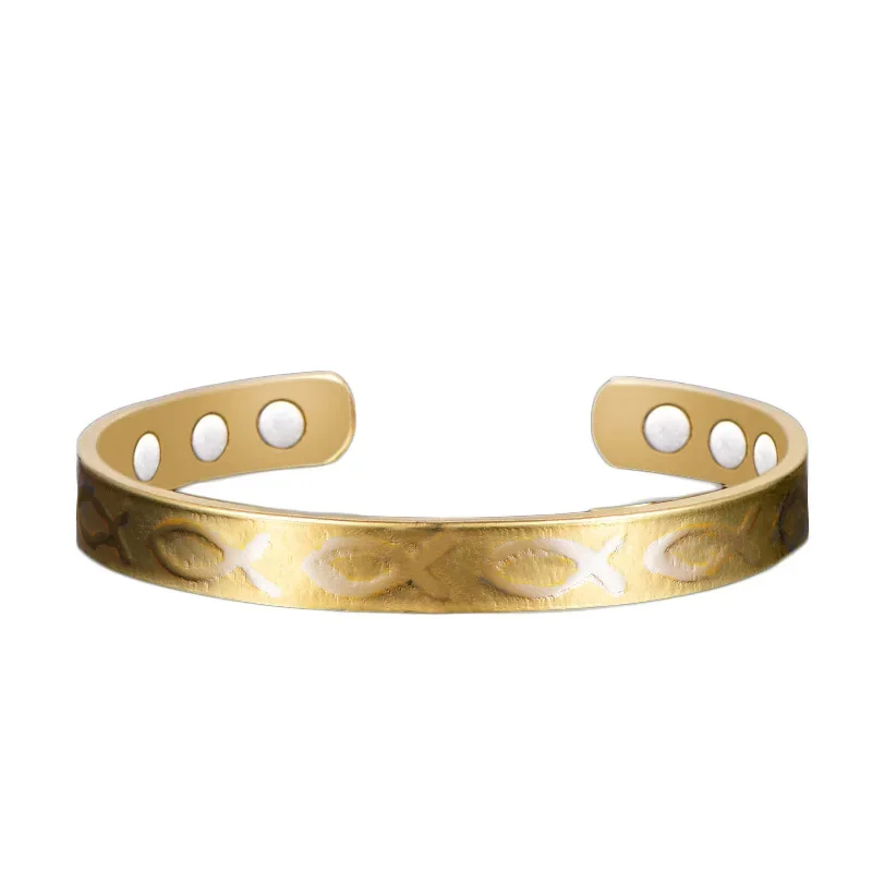 Универсальный 18-каратный позолоченный медный ювелирный браслет магнитный для