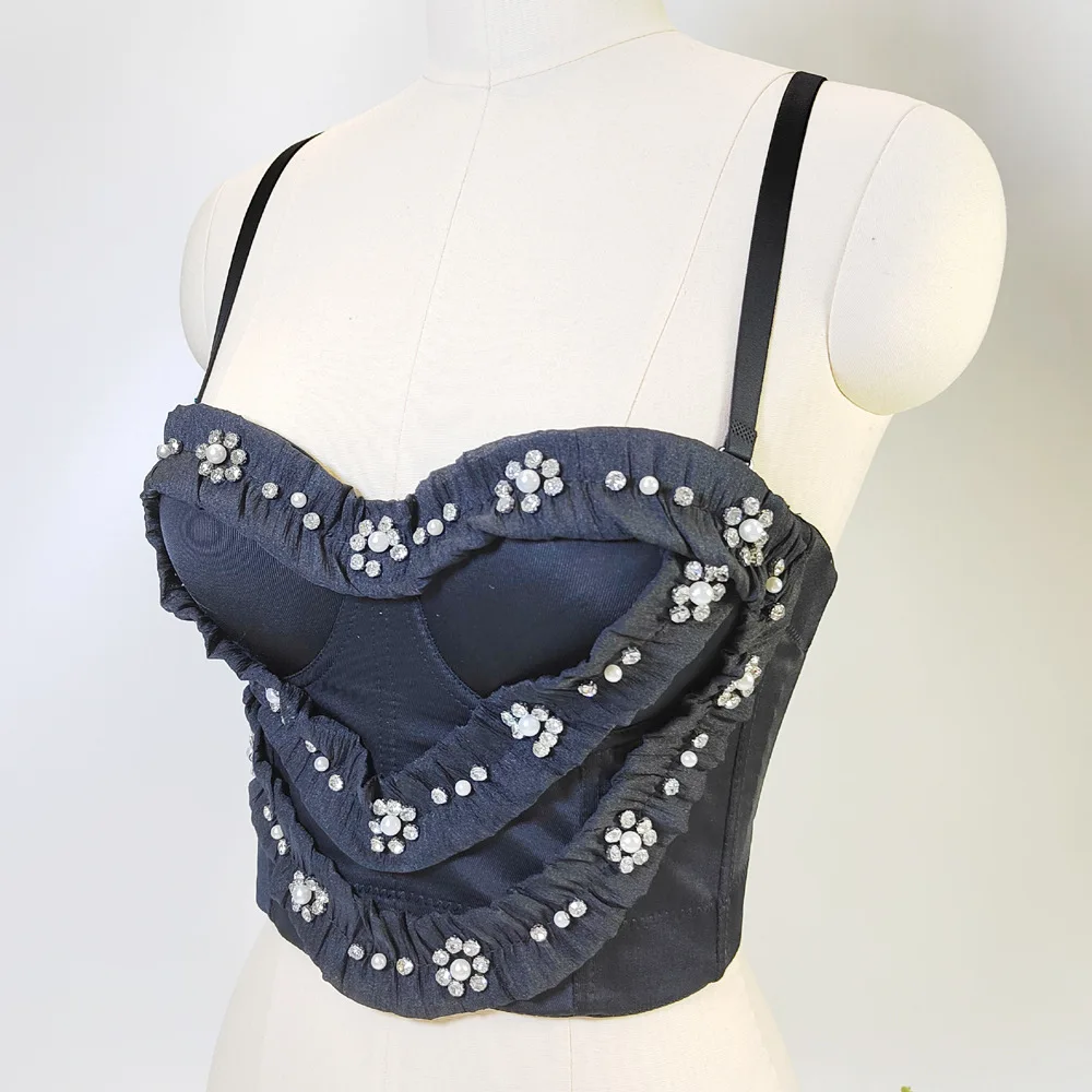 Cupnaya мерцающие звездочки милое женское сексуальное бюстье черный бюстгальтер с