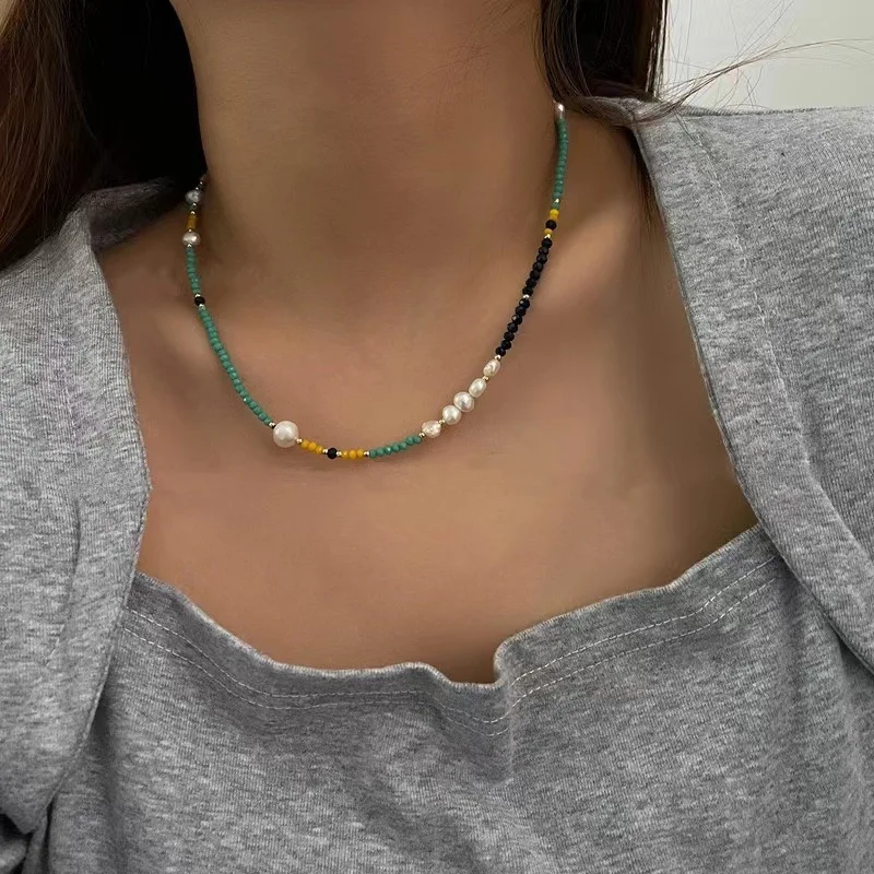 

women exquisite small freshwater pearls necklace handmade adjustable beaded choker fashion bohemian jewelry gifts wholesale