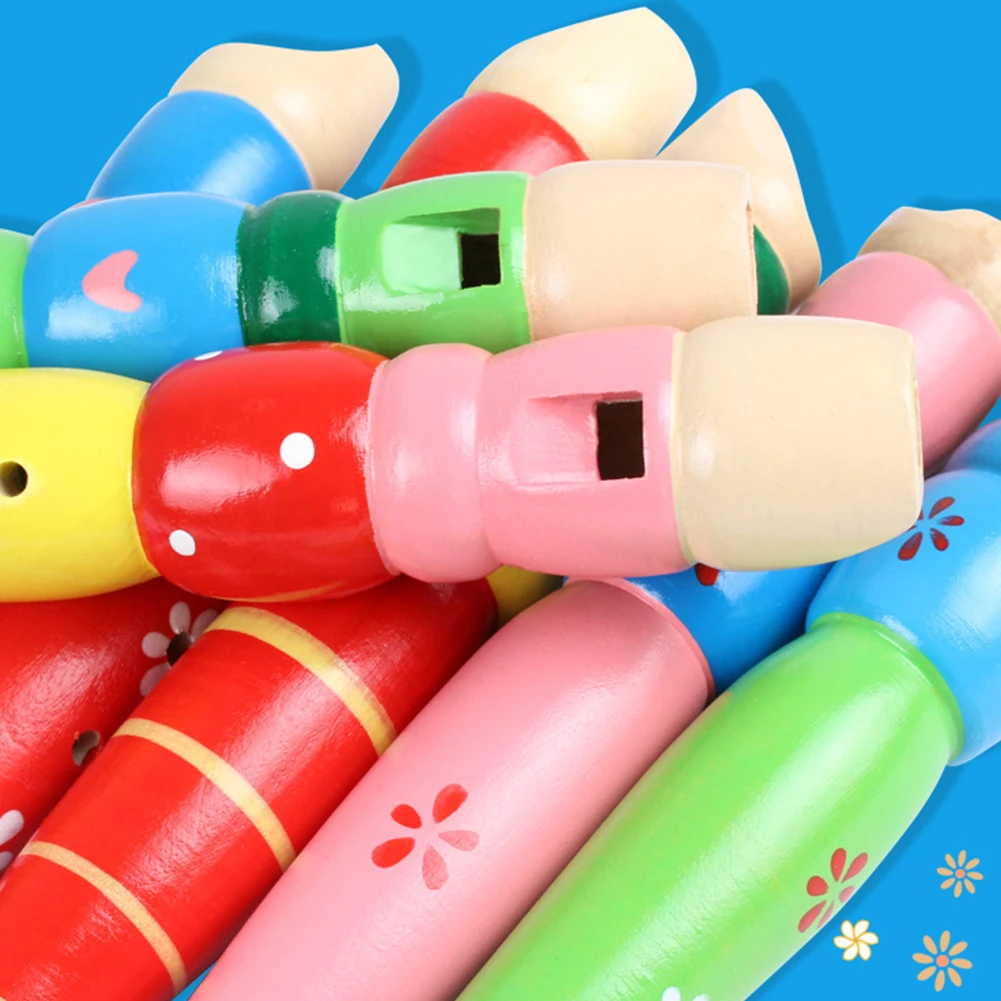 Wooden Flute Lightweight Portable Randomly 1 Pcs 20 X 3cm Assorted Colors |