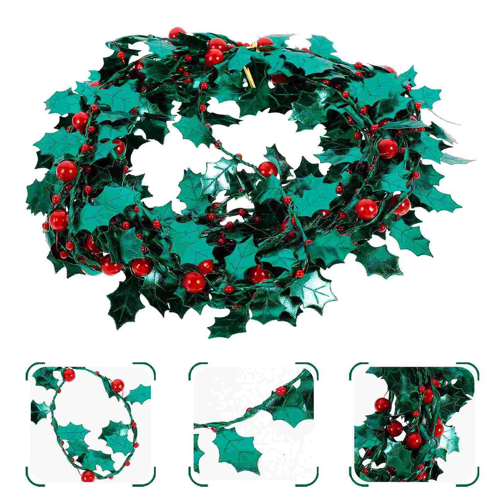 

Outdoor Wedding Decor Christmas Wire Xmas Leaves Party Accessory Decorations Berry Garland Tinsel