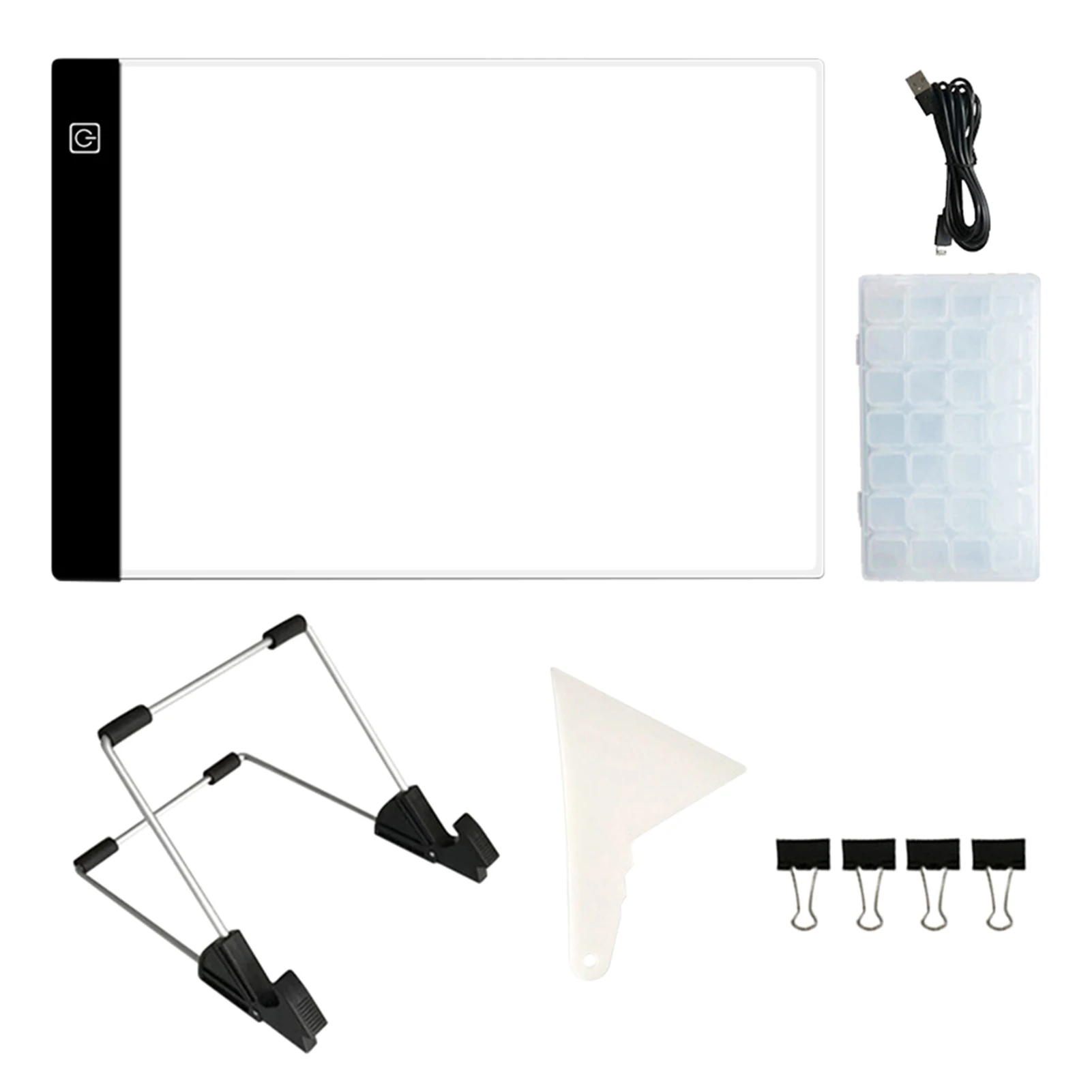 

9pcs A4 Ultrathin Board Accessories Art Tools LED Light Pad Kit Eye Protection With Stand Clips DIY Craft For Diamond Painting