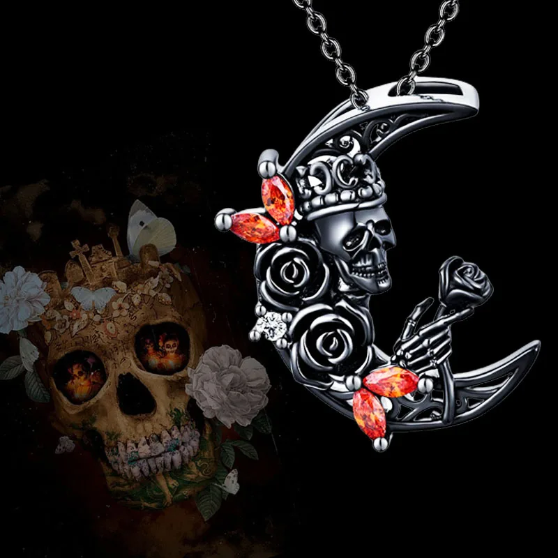 

Skull Moon Necklace Exquisite Men's Pendants Hip-Hop Punk Exquisite Jewelry for Men and Women Classic Vintage Jewelry