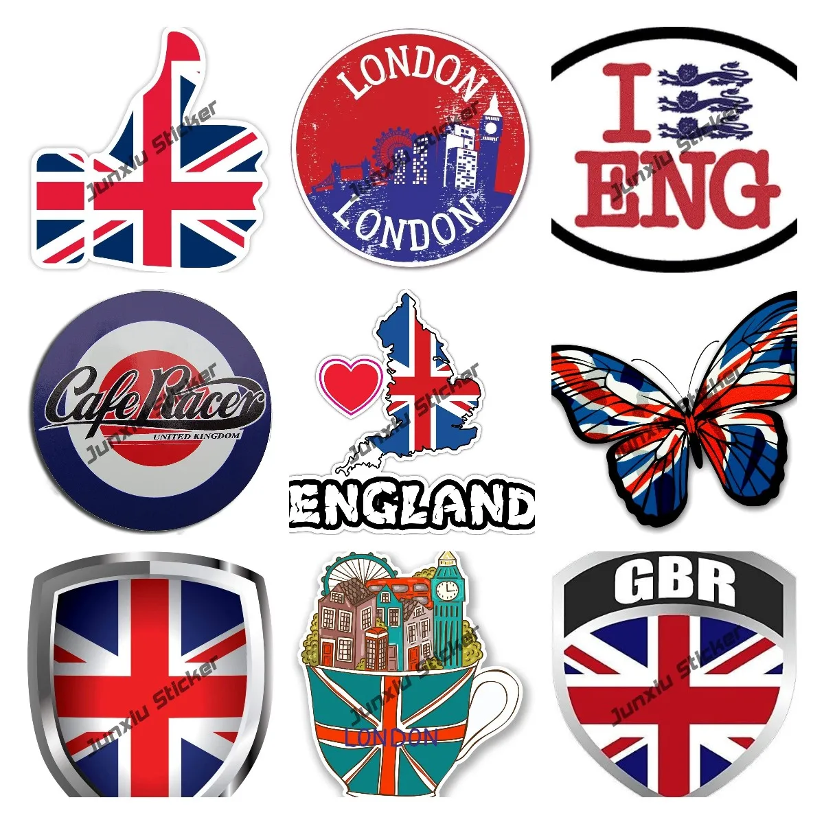 Автомобильная наклейка Love для автомобилей, грузовиков, ноутбуков, автомобильные аксессуары, Великобритания, GB, Великобритания, код страны, флаг, карта, ПВХ наклейка