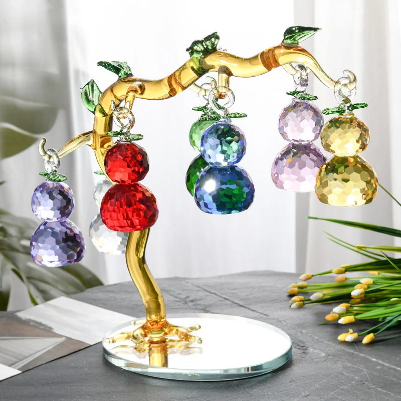

Feng Shui K9 crystal WU Lou tree Hu lu Longevity Disease-Free Ornaments