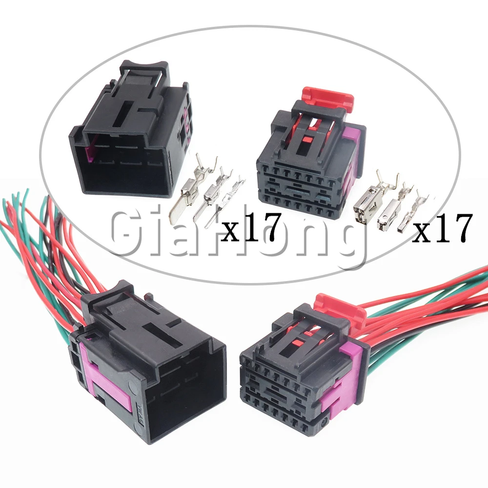 Автомобильный Кабель 4F0972575A, композитная Автомобильная розетка 4F0972483 для VW Audi 4f0972575e, 1 комплект, 17 способов