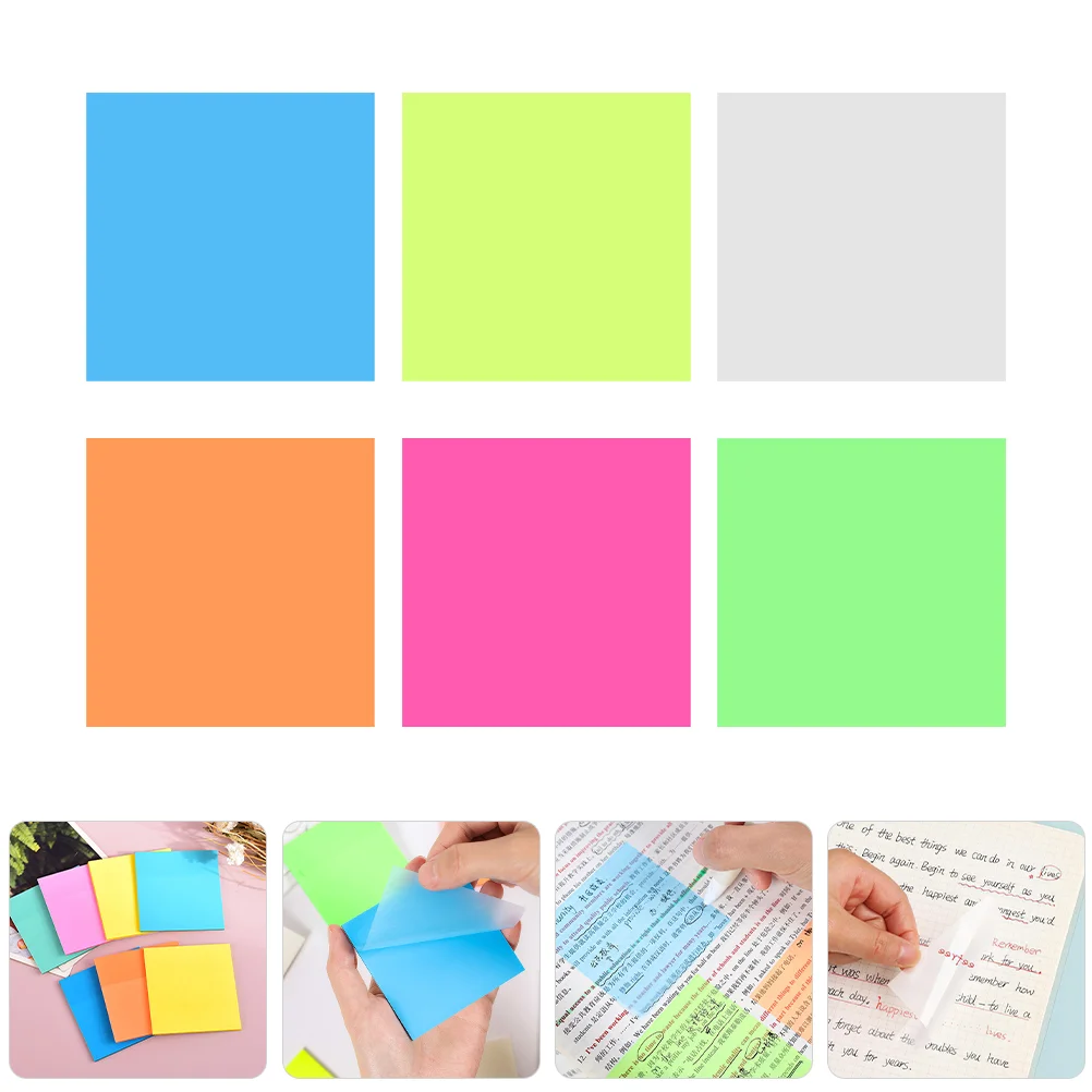 

6 Books Stickers Office Note Pads Notebook Daily Use Portable Memo School Tabs Household