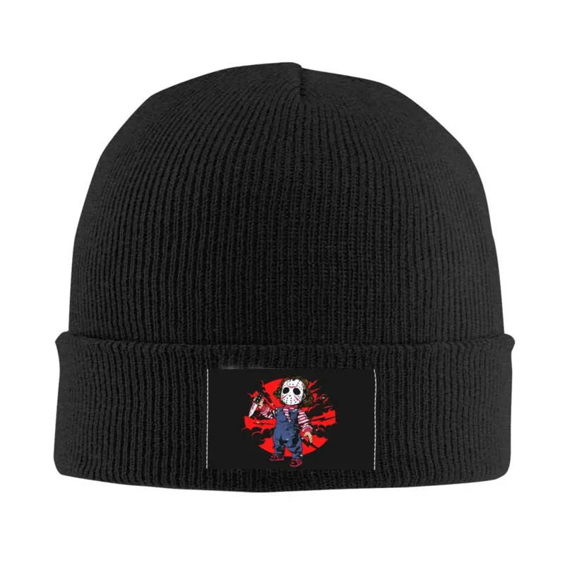 

Horror Chucky Skullies Beanies Caps Unisex Winter Warm Knit Hat Adult Horror Movie Child's Play Bonnet Hats Outdoor Ski Cap