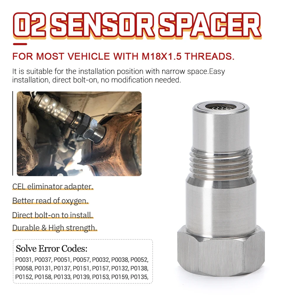 

1 Piece Top Quality Car CEL SES Fix Check Engine Light Eliminator Adapter - Oxygen O2 Sensor M18X1.5 For OFF ROAD VR-OSE04