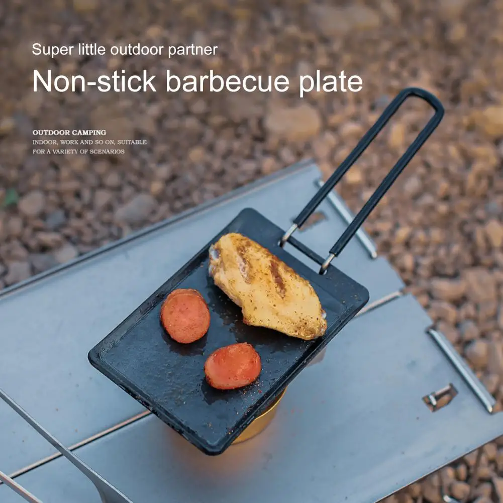 

Grill Tray Sturdy Rectangle Food Grade Outdoor Picnic BBQ Baking Iron Tray Plate Picnic Supplies