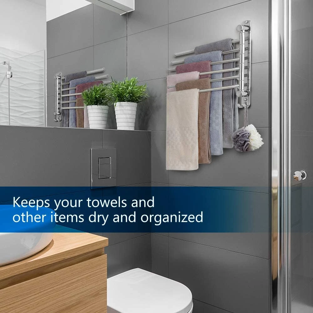 Поворотная вешалка для полотенец Вешалка из нержавеющей стали с вращением на 180