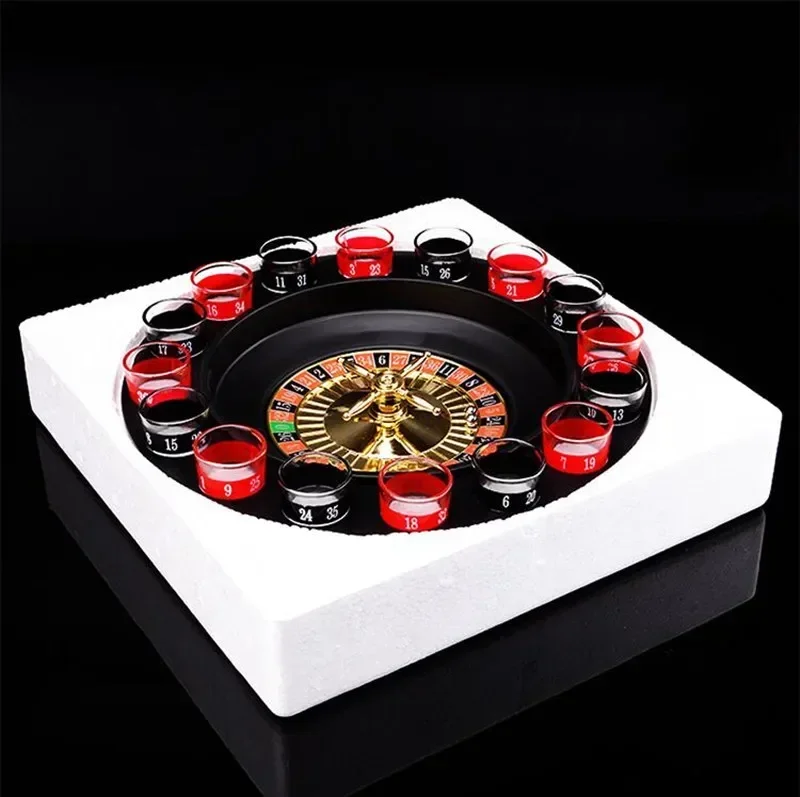 [Забавный] 16 Shot Glass Deluxe, русская вращающаяся рулетка, покерные фишки, набор игр для питья, товары для вечеринок, винная игра для взрослых Drinken Game (art.: 3920ca7287aff) - 3920ca7287aff