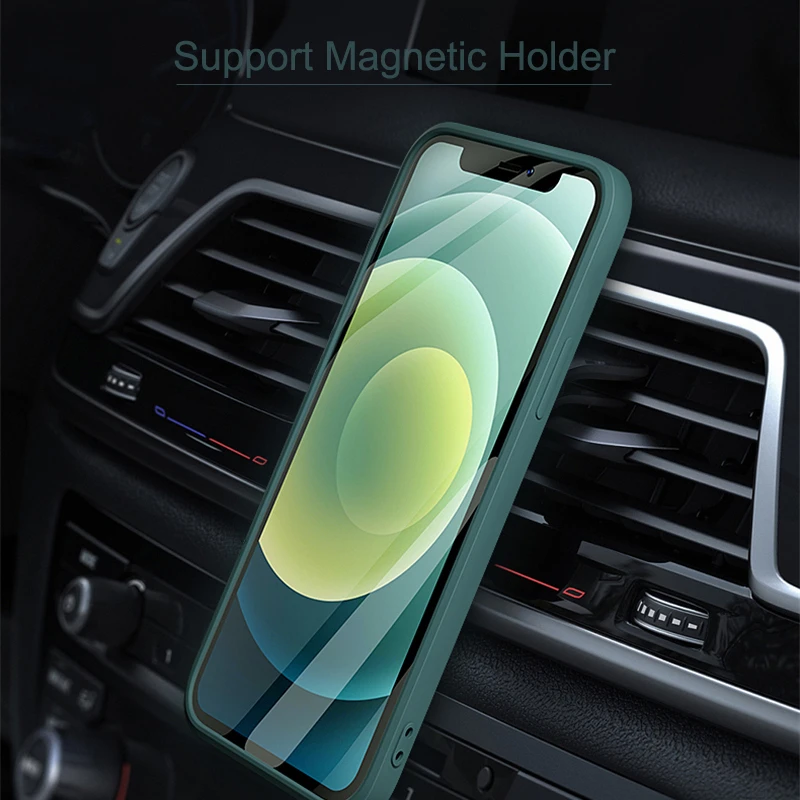 Soft Liquid Silicone Case For iPhone 13 12 11 Pro Max XS Mini X R XR 7 8 6 Plus iPhone12 iPhone11 Covers With Ring Holder Stand