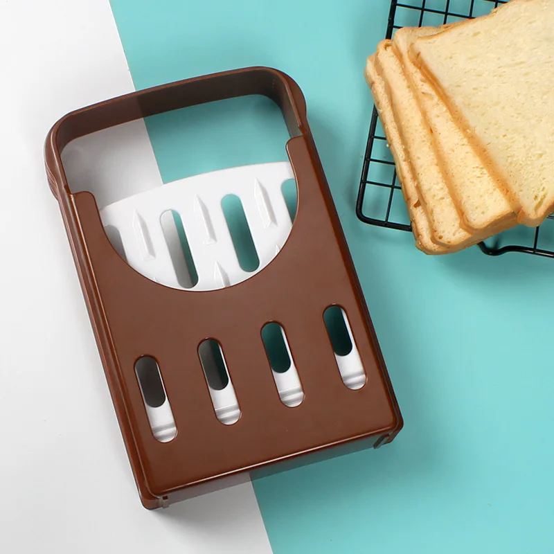 

Toast Bread Slicer Stand Plastic Bakeware Slicing Tool Loaf Cutter Rack Foldable Cutting Guide Home Kitchen Gadgets