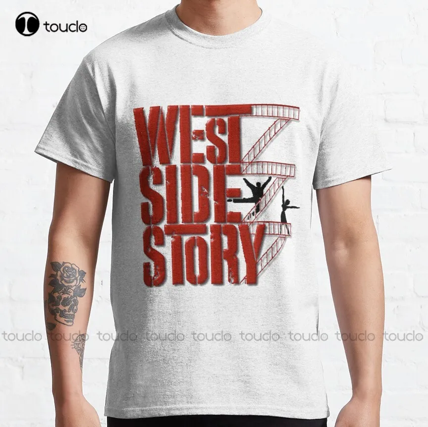 

Классическая футболка West Side Story, белая футболка, женская футболка на заказ, Подростковая футболка унисекс с цифровой печатью, модная забавна...