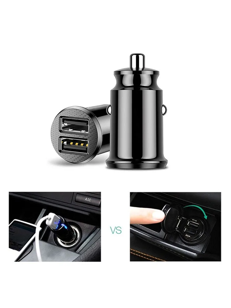 New 3.1A 5V Dual USB Car Charger 2 Port Micro Mini Bullet Cigarette Lighter Quick Charger USB Power Adapter for All Smart Phone
New 3.1A 5V Dual USB Car Charger 2 Port Micro Mini Bullet Cigarette Lighter Quick Charger USB Power Adapter for All Smart Phone