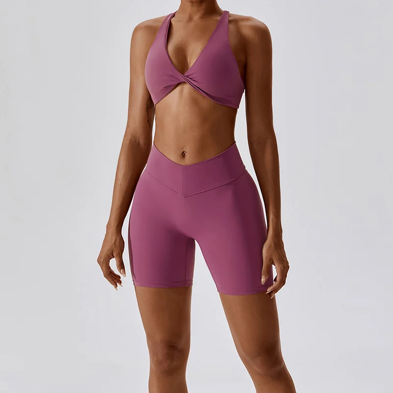 Спортивная одежда для тренажерного зала Женский комплект с шортами тренировок