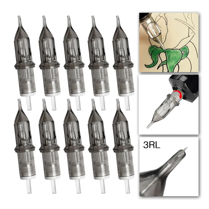 10PCS RL/M1/RM Tattoo Cartridge Needle Professional Disposable Semi-Permanent Eyebrow Lip Makeup Needles For Tattoo Machine Pen