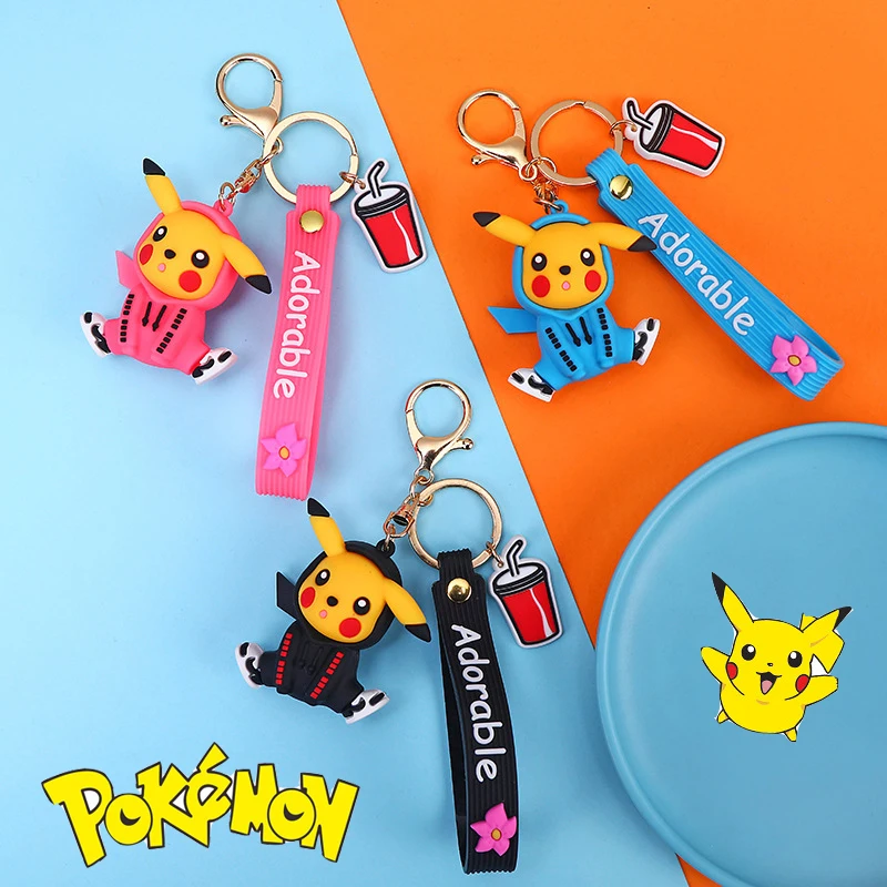 Аниме Брелок Покемон Фигурка Пикачу Игрушка Мультяшная Кукла Автомобильная