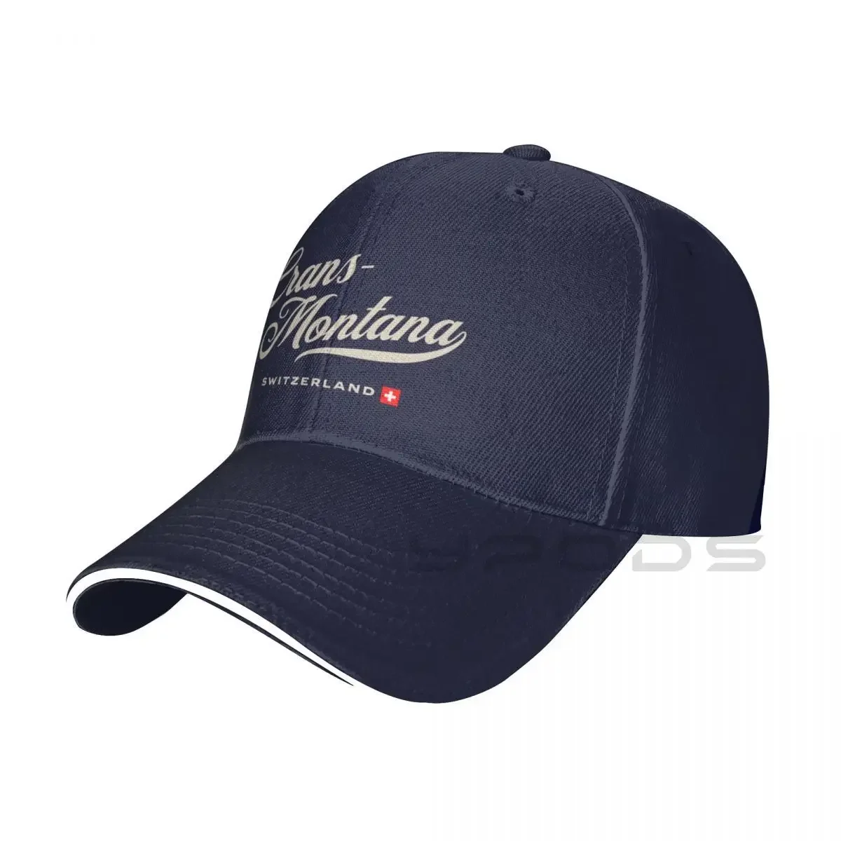 

2023 New Crans-Montana, Switzerland Vintage Crest With Swiss Flag Cap Baseball Cap Visor Hat For Women Men's
