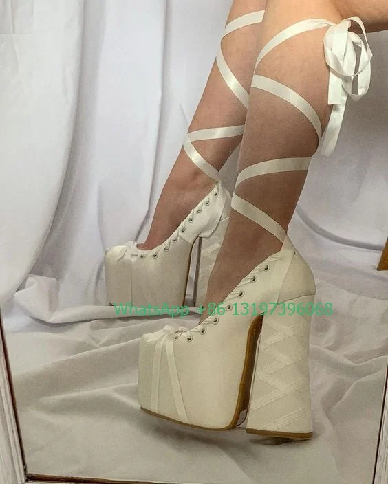 Женские Розовые атласные туфли на шнуровке Туфли Мэри Джейн платформе и высоком