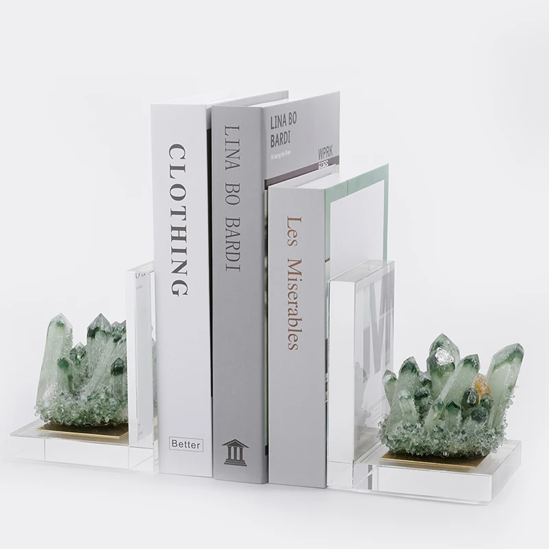 

high end funky unique luxury crystal Living room study counter high-grade natural crystal decorative book stand fixed light l