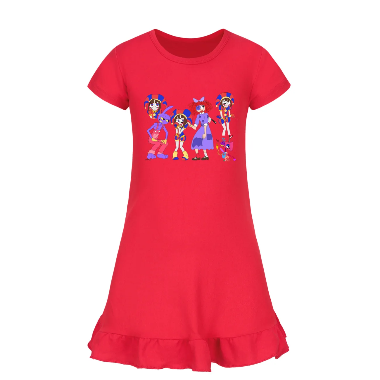 Удивительная цифровая цирковая одежда пижамное платье с короткими рукавами для