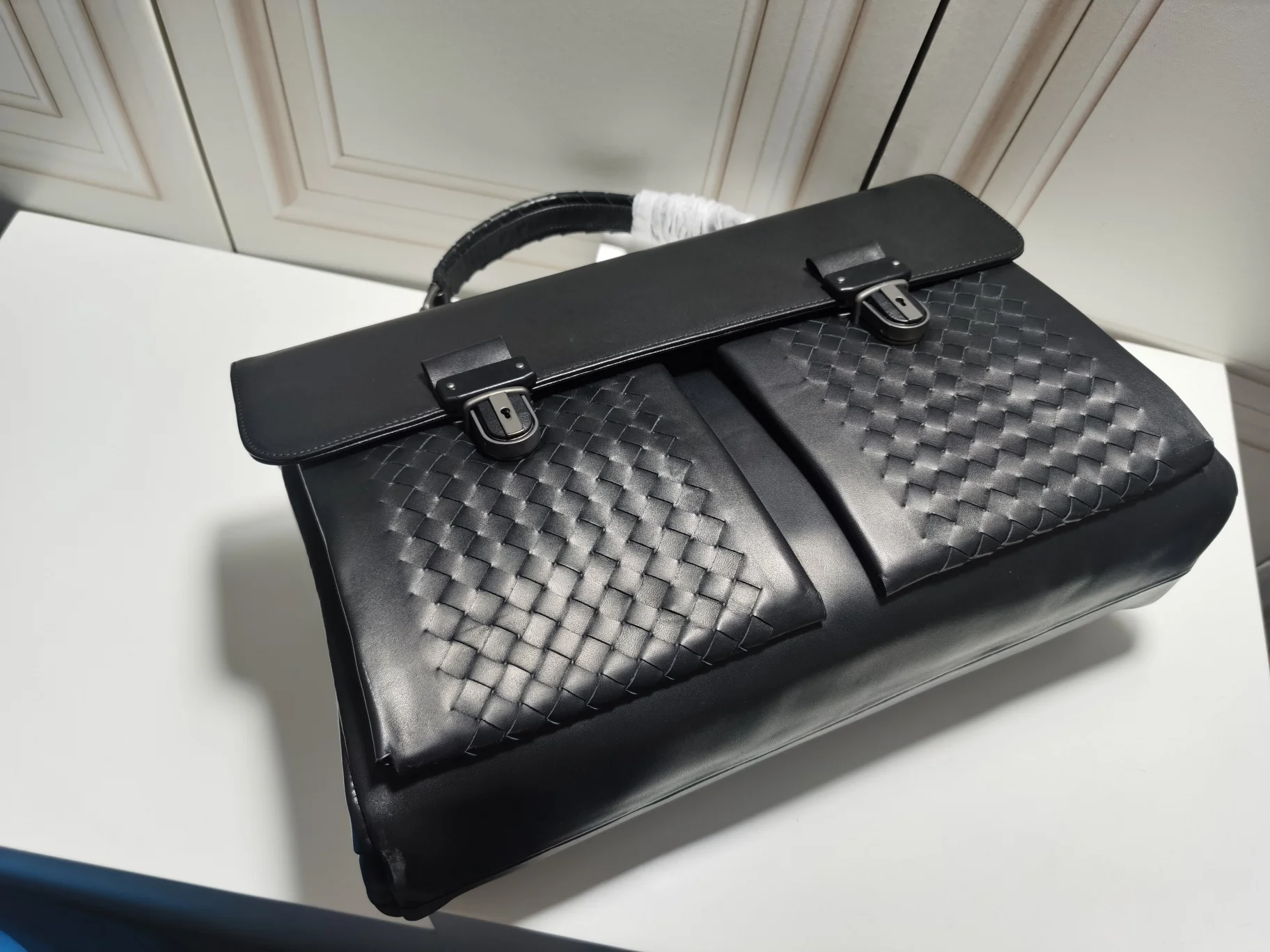 New Mens Briefcase Trendy Luxury B Brand Business Messenger Shoulder Bag Women Large Capacity Black Leather Bag Big Handbags