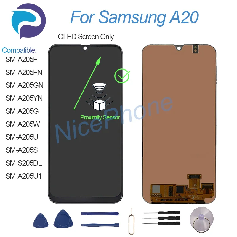 Фото Новый, хорошо упакованный сменный ЖК-экран для Samsung A20 SM-A205F/FN/GN/YN/G/W/U/S/DL/U1A20, дисплей с сенсорным экраном в сборе №4