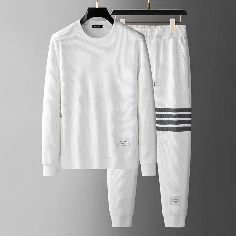 Высококачественный модный свитер с круглым вырезом костюм для мужчин на осень