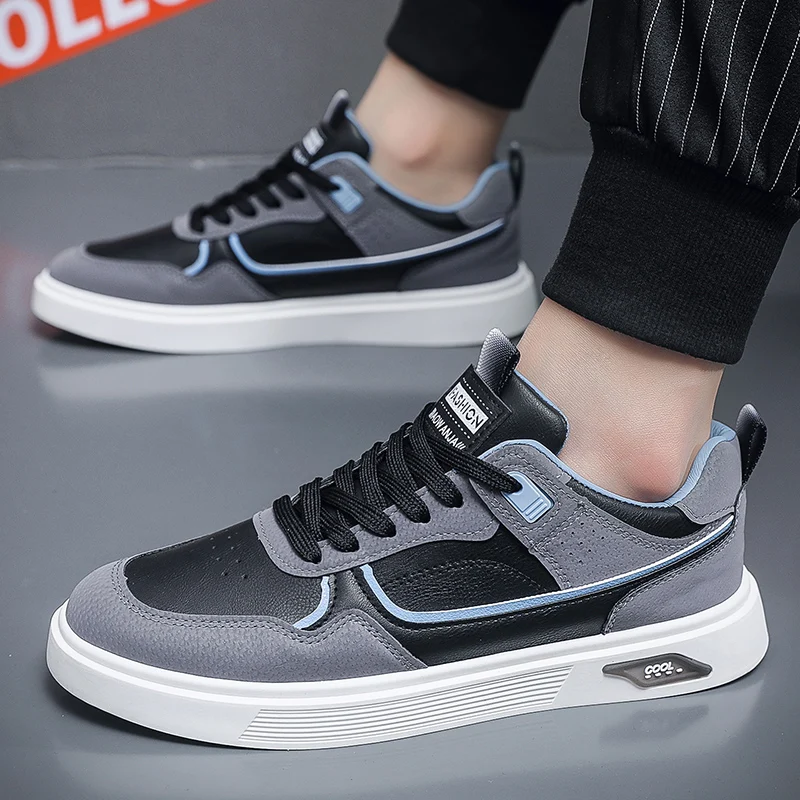 

Дышащие мужские туфли из микрофибры, новинка 2023, мужские повседневные кроссовки смешанных цветов на шнуровке, всесезонные Нескользящие тканевые школьные туфли