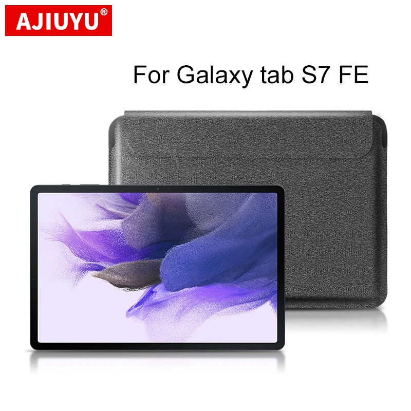 

AJIUYU Case Sleeve For Samsung Galaxy Tab S7 FE SM-T735 T730 S8 Plus S7+ 12.4 inch Tablet Protective Cover PU Leather Pouch Bag