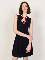 sandr a line skirt women 2022 summer new sleeveless lace contrast striped bow tie high waist pullover knitted dress