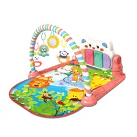 2in1 Baby Gym Play Mat & Sit-to-Stand Push Learning Walker With Kick Piano Tummy Time Activity Musical Floor Center For Newborn