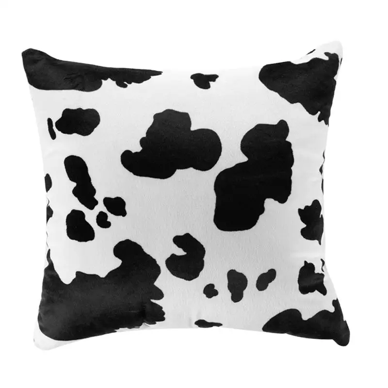 Pillowcase Decorative Cow Pattern Luxurious Pillowslip Pillow Case For Bench Lounge Decorative Short Plush Pillow Case Cushion