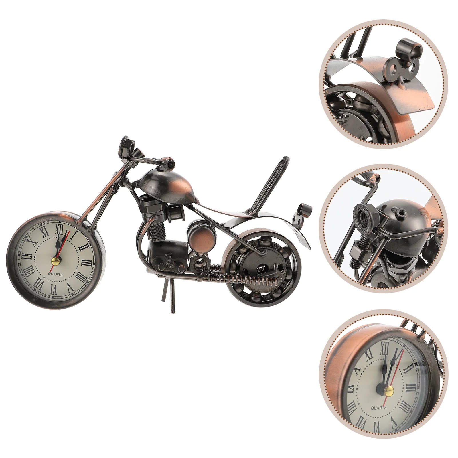 

Clock Motorcycle Alarm Metal Desk Model Table Clocks Bedside Vintage Old Kids Motorbike Sculpture Retro Bike Shelf Figurines