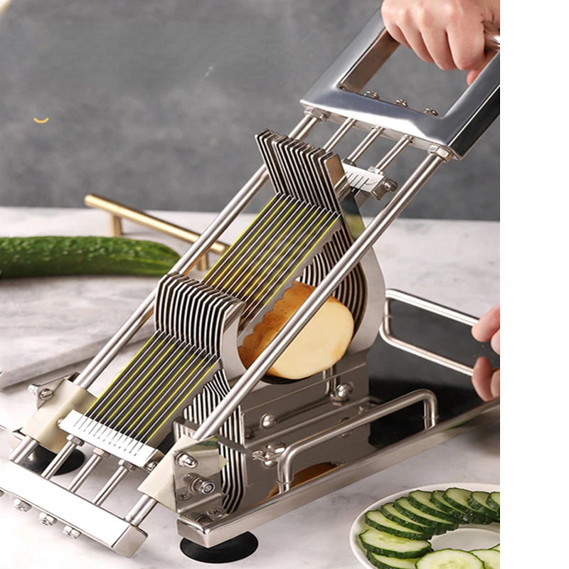 

Slicer Manual Household Slicing Thickness 5mm Bacon Cucumber Potato Full 201 Stainless Steel Blade Slicer