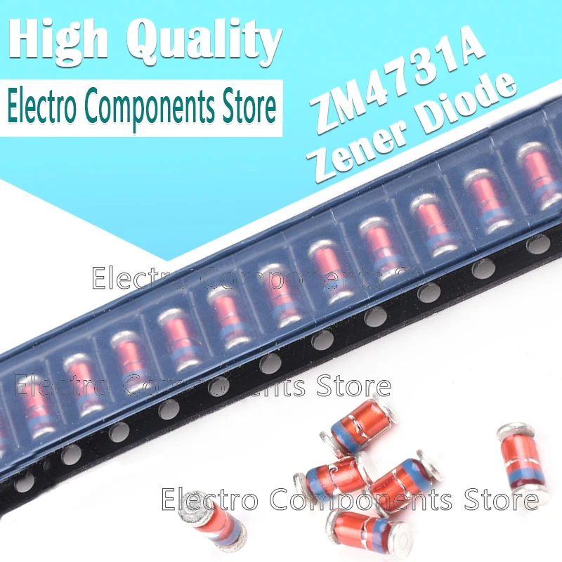 

50PCS/Lot LL41 Cylindrical Patch Stabilized Pressure Tube 1W 4.3V ZM4731A SMD Silicon Planar Power Zener Diode 2.5MM*5MM ZM4731