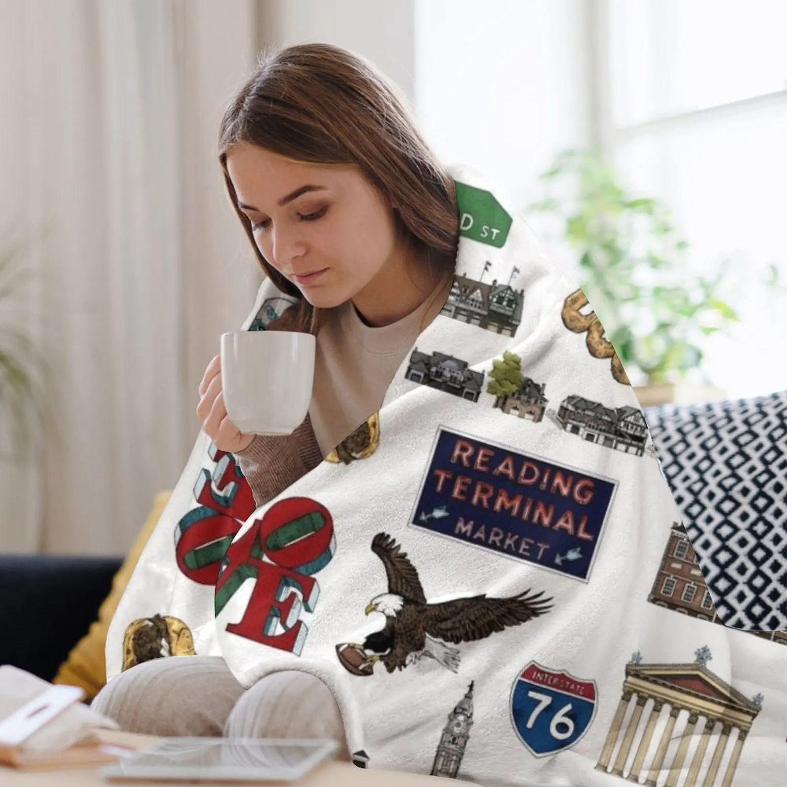 Philly Pattern — белое одеяло