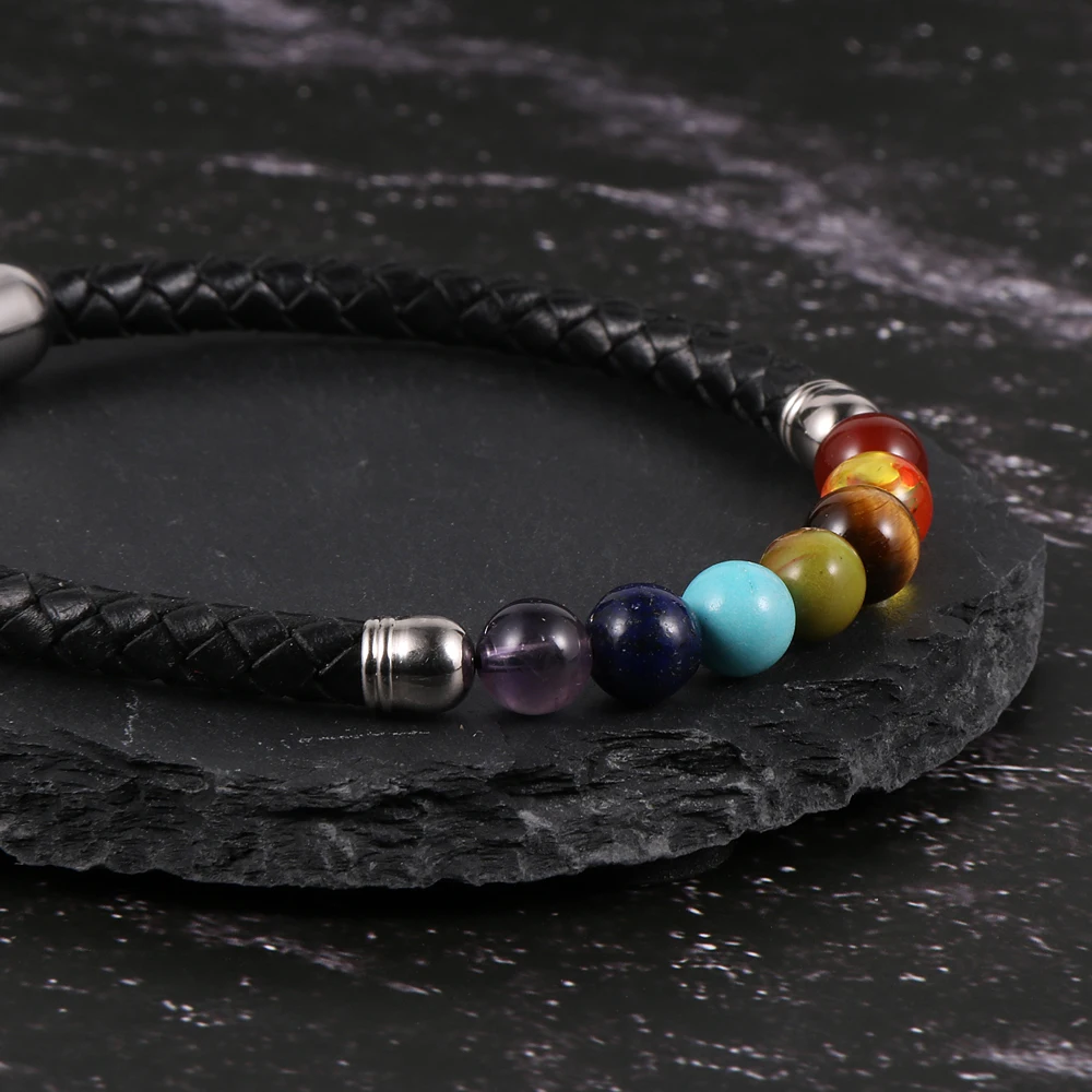 Мужские и женские браслеты из натурального камня 7 чакр для йоги радиестезии