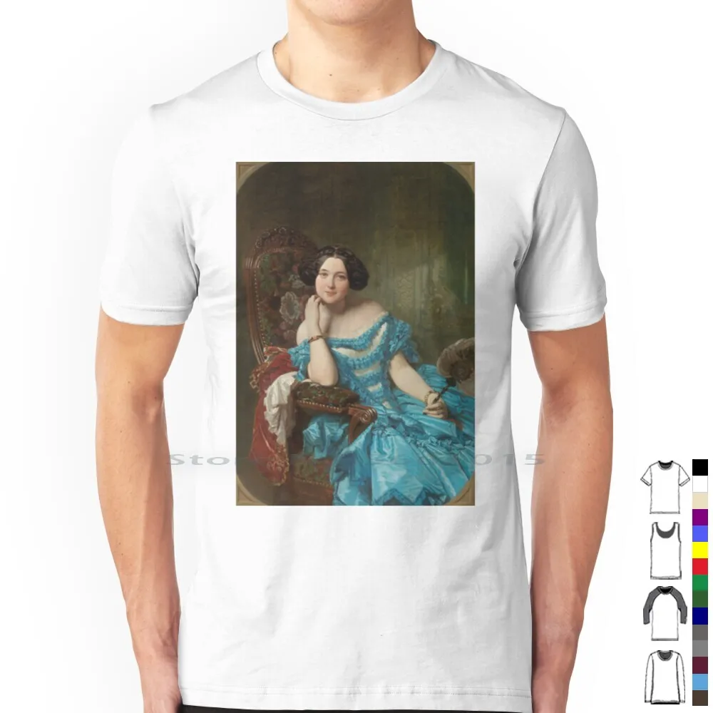 Графиня Вилз (153)-Federico De Madrazo Футболка из 100% хлопка Portait Comtesse Улыбка Красота