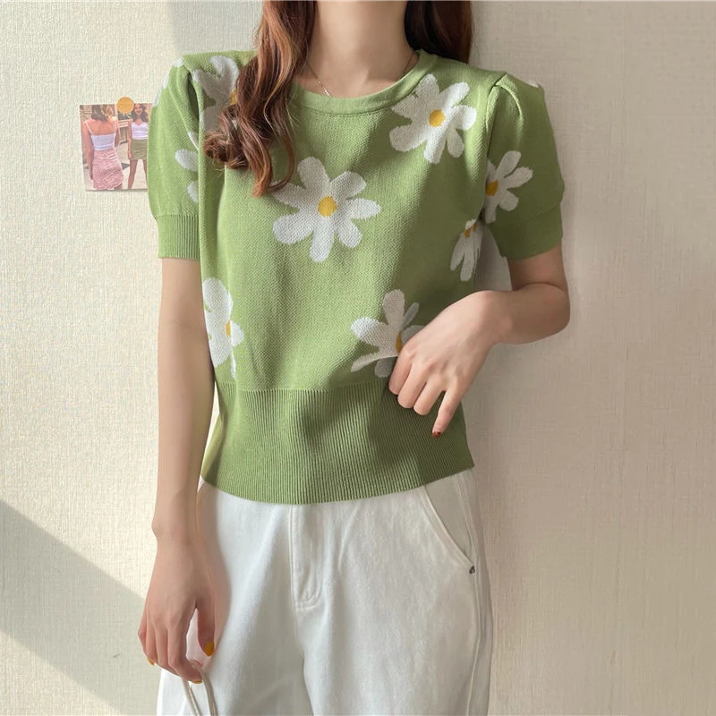 Яркие шелковые трикотажные футболки в Корейском стиле женский летний